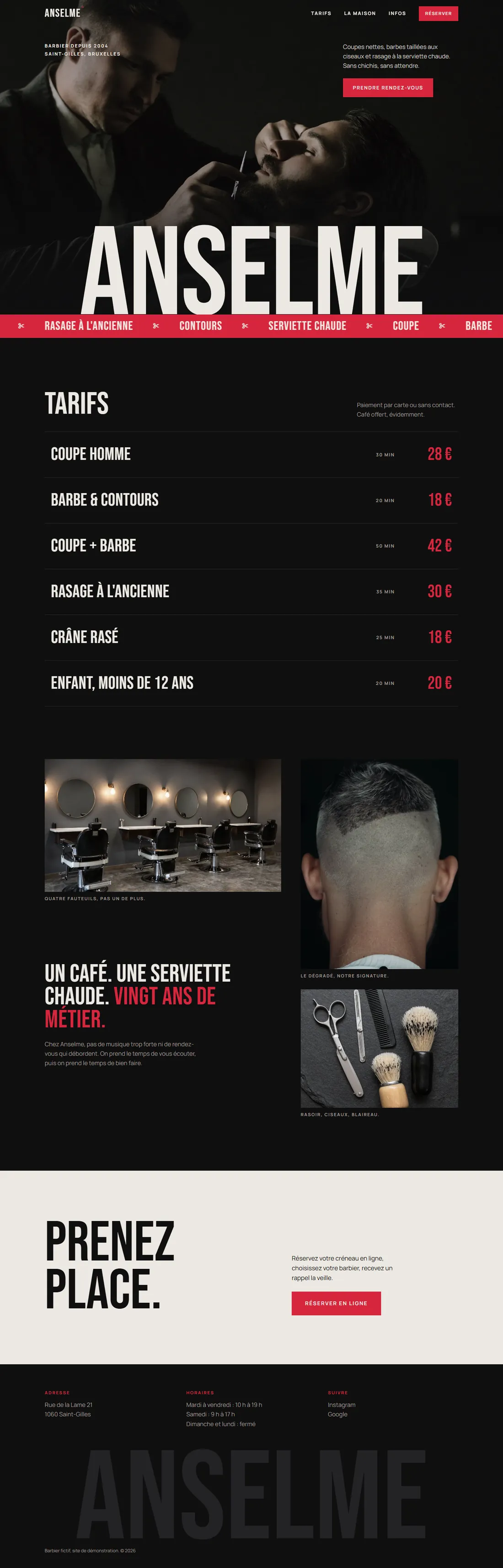 Aperçu du site d'exemple Anselme