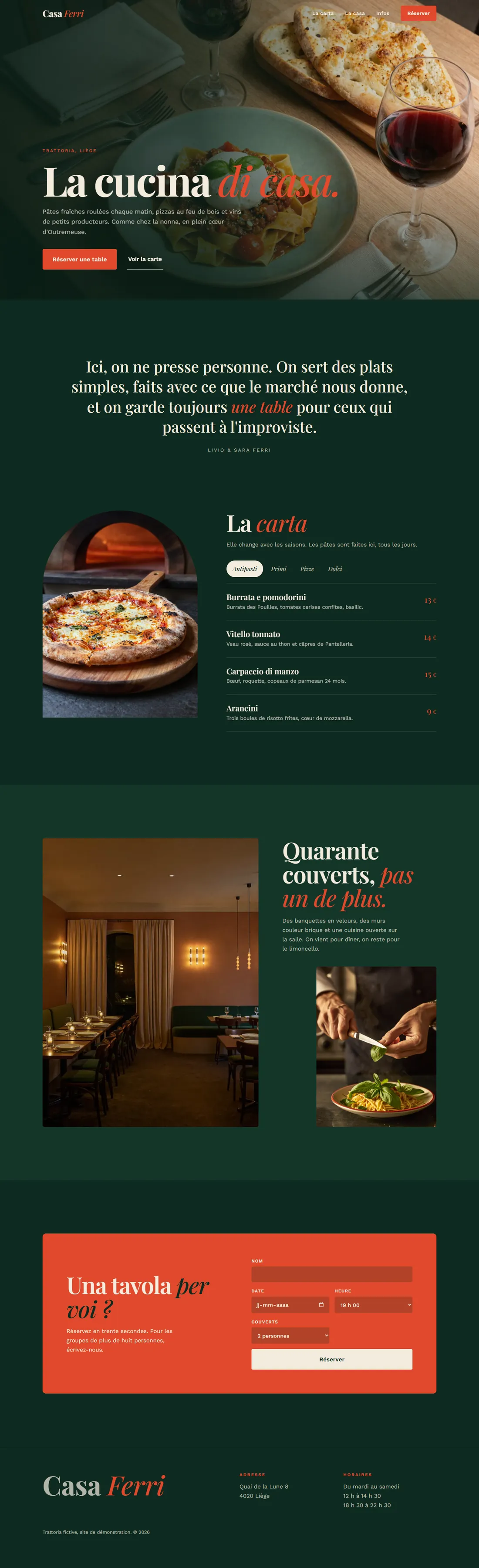 Aperçu du site d'exemple Casa Ferri