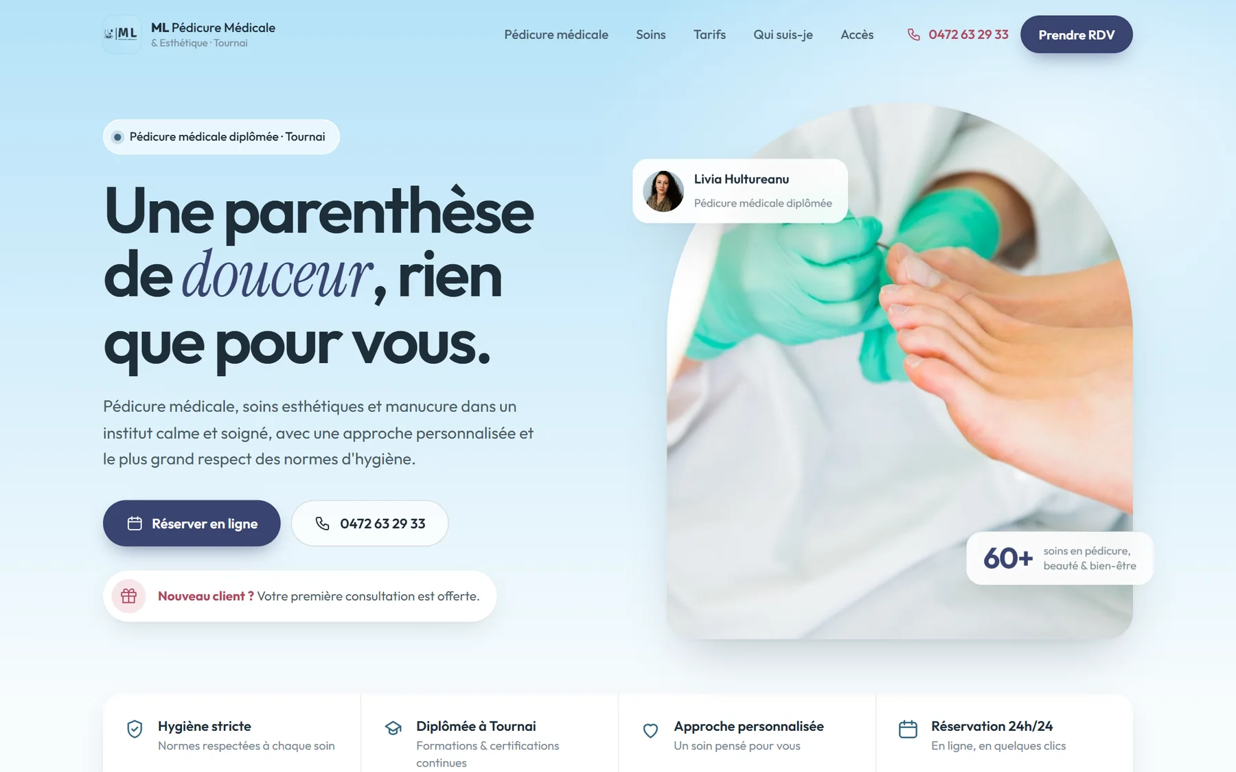 Le nouveau site de ML Pédicure Médicale, à Tournai