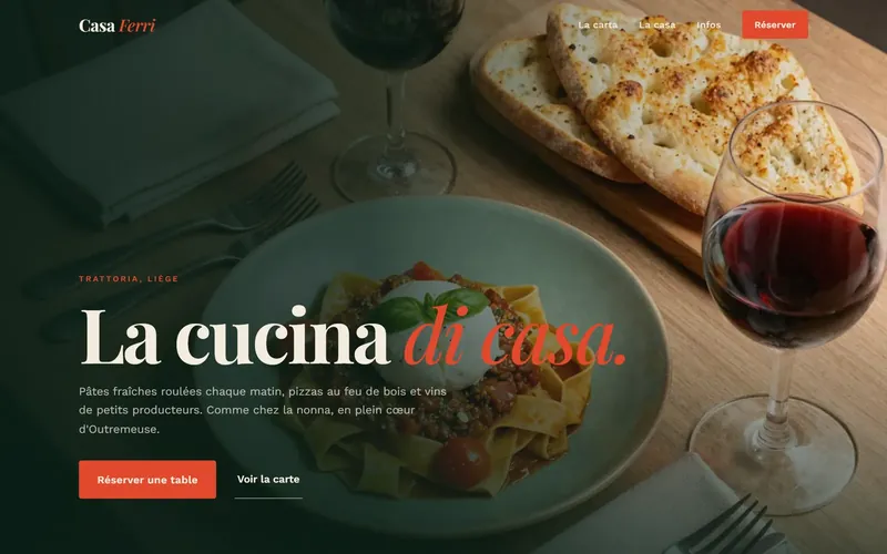 Le site Casa Ferri sur ordinateur